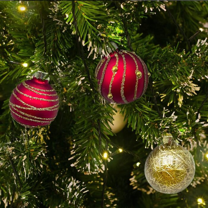 Скляні новорічні кулі Bseical, 18 шт., діаметр 4 см, 3 кольори - новорічний декор для ялинки