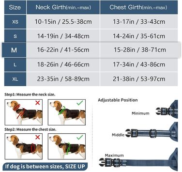 Шлейка для собак HEELE з регулюванням натягу, світловідбиваюча, для середніх собак, з м'якою ручкою, коричнева, розмір M (обхват грудей 38-71 см)