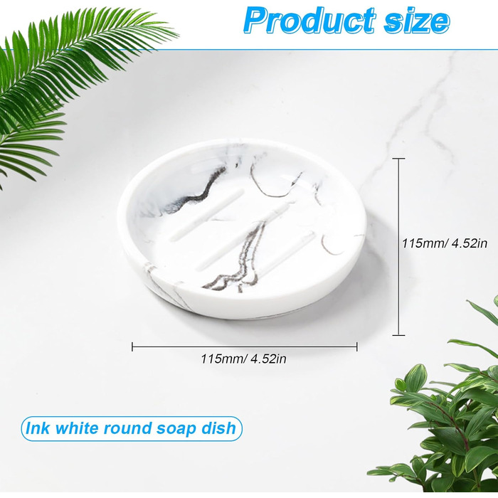 Підставка для мила MYLERCT для ванної кімнати та кухні, 11.5 x 10 см, з антиковзними наклейками, з імітацією мармуру