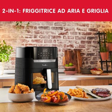 Фритюрниця та гриль Moulinex Easy Fry & Grill Vision 4.2L з вікном, чорний, EZ5068