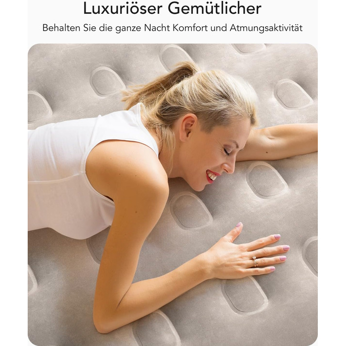 Надувний матрац iDOO для 2 осіб з електричним насосом, 152x203x46 см, для кемпінгу, 295 кг MAX