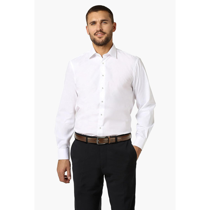 Чоловічий шкіряний ремінь CHAOREN 32 мм для ділового костюма та формального одягу, темно-коричневий, розмір 103 см