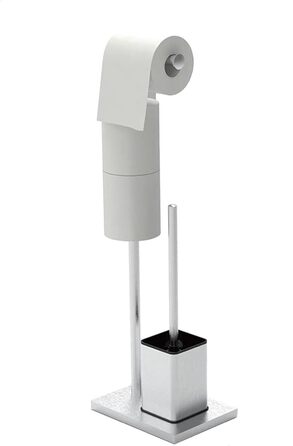 Тримач туалетного паперу з щіткою для унітазу YUET, гальванічне покриття, сріблястий