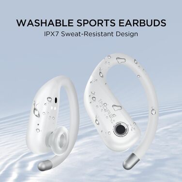 1MORE Fit S50: Бездротові навушники-вкладки для спорту з мікрофоном, Bluetooth 5.3, ENC, IPX7, 38 годин роботи, швидка зарядка (білий)