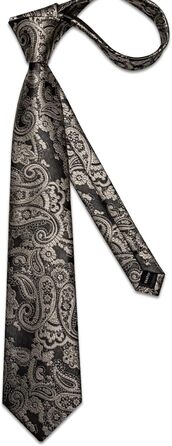 Набір краваток для чоловіків: краватка, нагрудна хустинка, краватки-слейв, краватки-кліпси, запонки, шпилька, 5 шт. (чорний та темно-золотий)