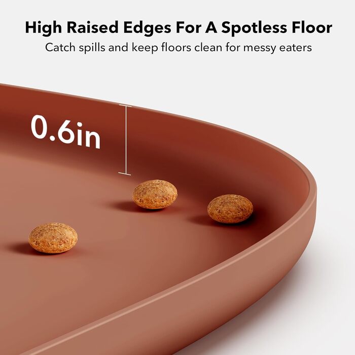 PETLIBRO Килимок для годування собак і котів, захист від розливу, силіконовий, 55.9 x 41.9 см, коралловий