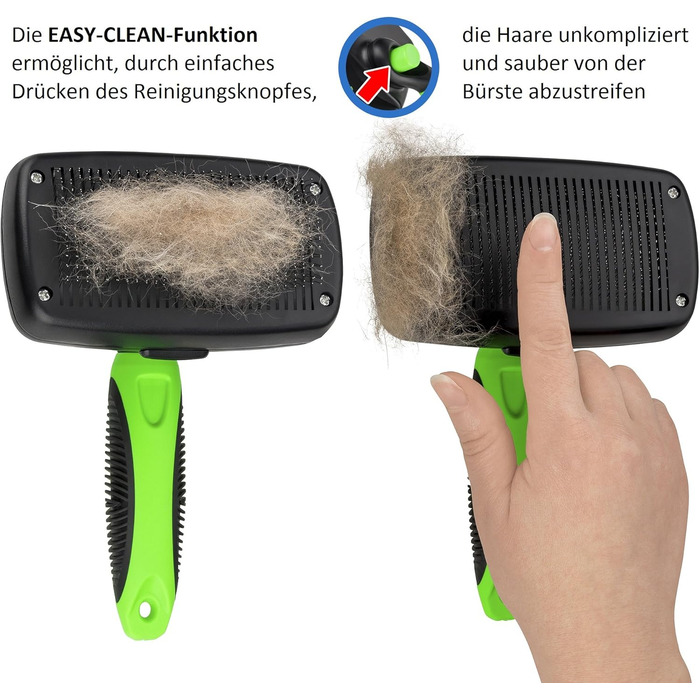 Щітка для собак та котів Golden Pets самоочисна, покращена версія, для короткої та довгої шерсті, для тварин великих та малих розмірів, швидке очищення + посібник з догляду