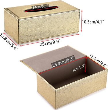 Стильна скринька для серветок прямокутної форми з штучної шкіри, 25x14x11 см. Декорована золотим блискавкою. Підходить для вітальні, спальні, авто, офісу, готелю.