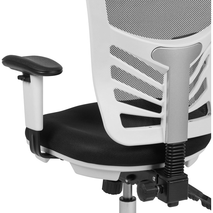 Офісний стіл Flash Furniture з сітчастою спинкою, м'яке сидіння, металевий каркас, 68.6 x 64.8 x 112.4 см