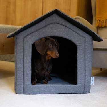 Кімната для собак, собача будка, складана з знімним дахом, ліжко для собак, котяче ліжко, ліжко для домашніх тварин, місце для сну, розмір XXL, сірий колір