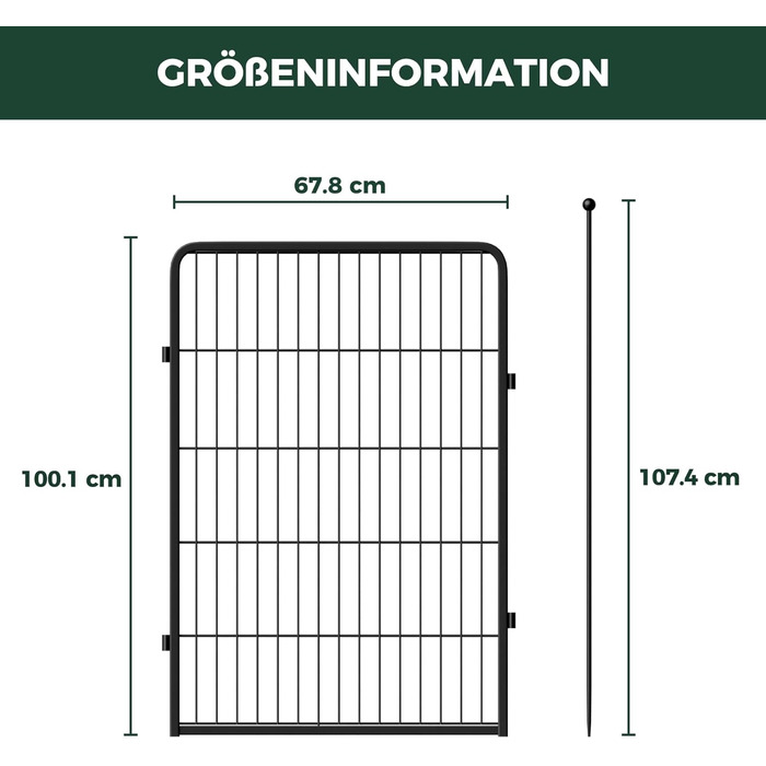 Вигул для цуценят FXW Rollick: для двору, кемпінгу, малих та середніх собак | 4 панелі, 100 см, чорний