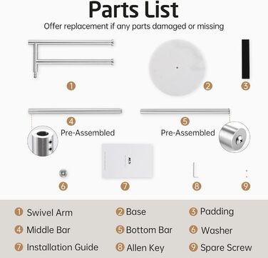 Підставка для рушників KES Gold, підлого типу, з нержавіючої сталі 18/8, з мамарморовою основою, BTH219-BZ, щітка, золота (2-х ярусна)