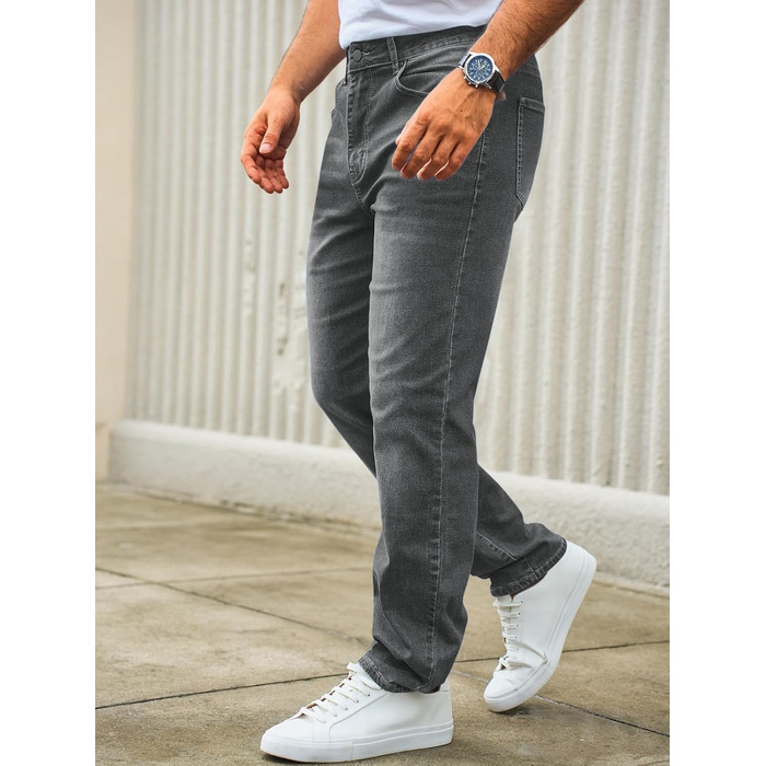 Чоловічі джинси Runcati Regular Fit: зручні стрейч джинси з деніму для повсякденного носіння, сірі, розмір XL