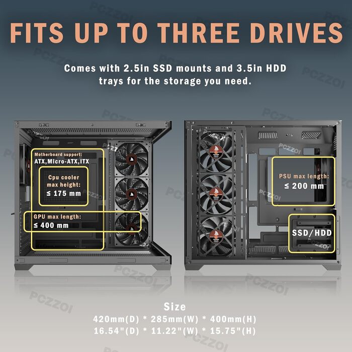 Корпус ПК KEDIERS G500 (білий) з 7 ARGB-вентиляторами, Mid-Tower ATX, з подвійним загартованим склом, для геймінгу