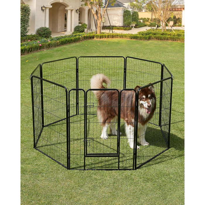 Вольєр для тварин Feandrea Freilaufgege, XXL (77 x 100 см), чорний, з 8 панелей, DIY, для дому та вулиці