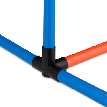 Набір для аджиліті для собак Relaxdays, 76 елементів, регульовані бар'єри, обруч, стійки для слалому, сумка, блакитний/помаранчевий