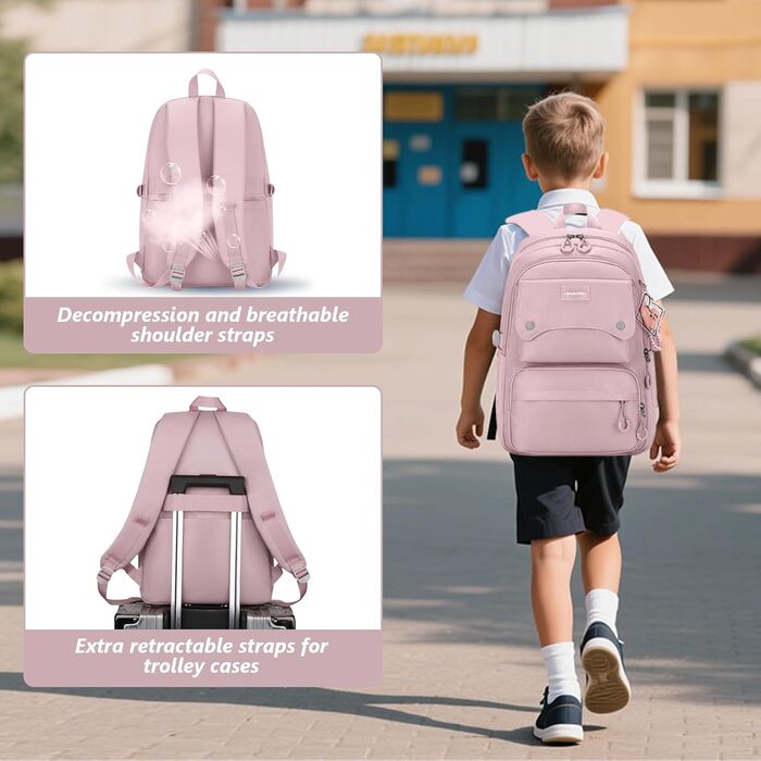 Шкільний рюкзак для дівчаток та хлопців підлітків, рюкзак для жінок та чоловіків, рюкзак для ноутбука 15,6 дюймів, повсякденний рюкзак для подорожей та навчання, водонепроникний, рюкзак для коледжу #6 фіолетовий