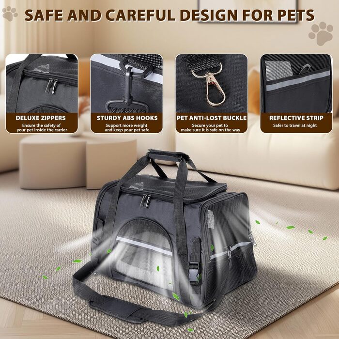 Транспортна переноска для котів та собак Romon Transportbox, 44x28x25 см, чорна