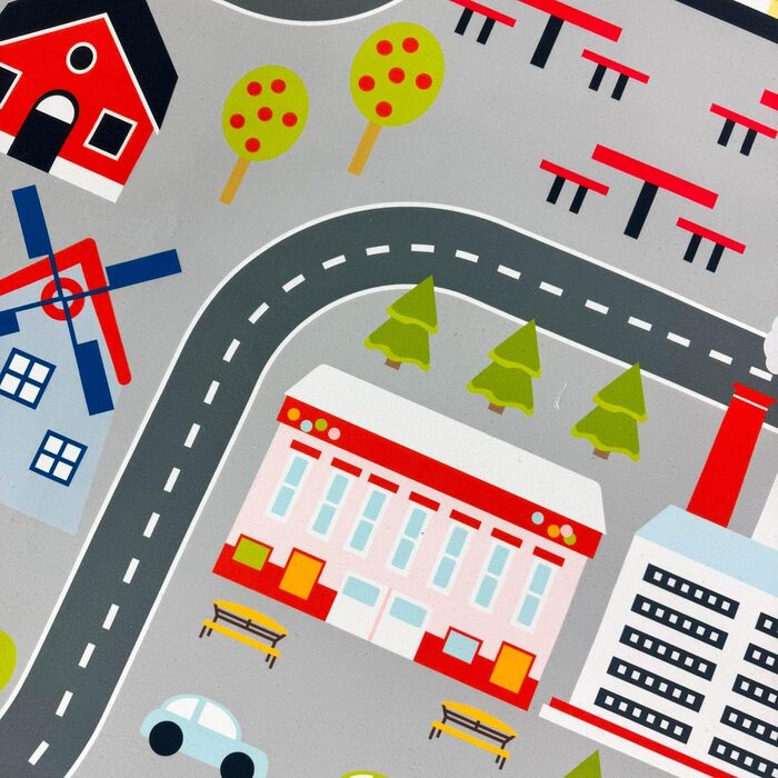 Дитячий килим Teppich-Traum з міською панорамою, сірий, 80x150 см