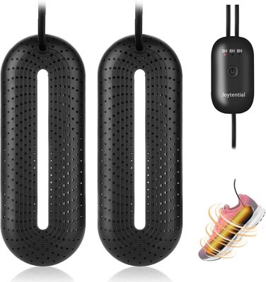 Електричний сушильник для взуття та черевиків з таймером, тихий, видаляє запахи, чорний, з EU-штекером