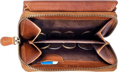 Benthill Wallet for Women Leather - RFID Genuine Leather Wallet - Vintage Purse - Coin Pocket with Zipper, Color: Gray
