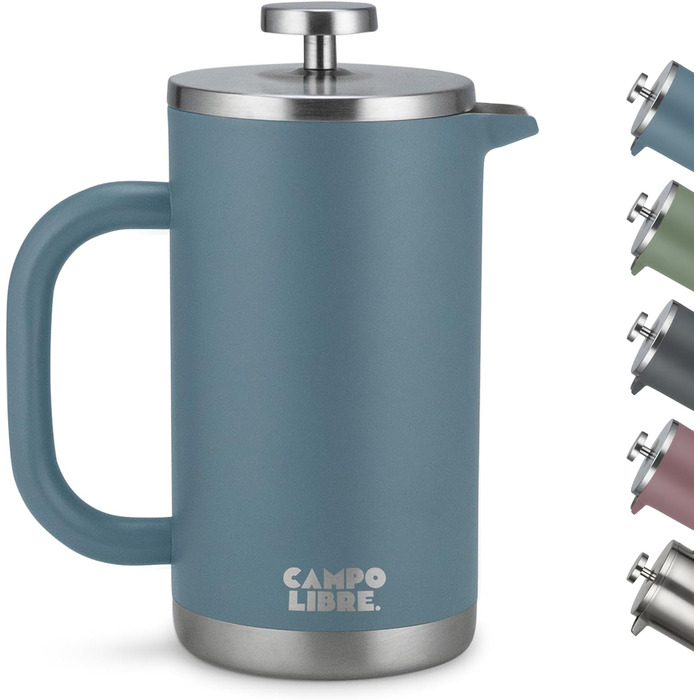Giorgio. French Press Coffee Maker made of double-walled stainless steel 0.6l | plastic-free coffee press with thermal function incl. replacement filter | coffee maker | 100% recycled stainless steel