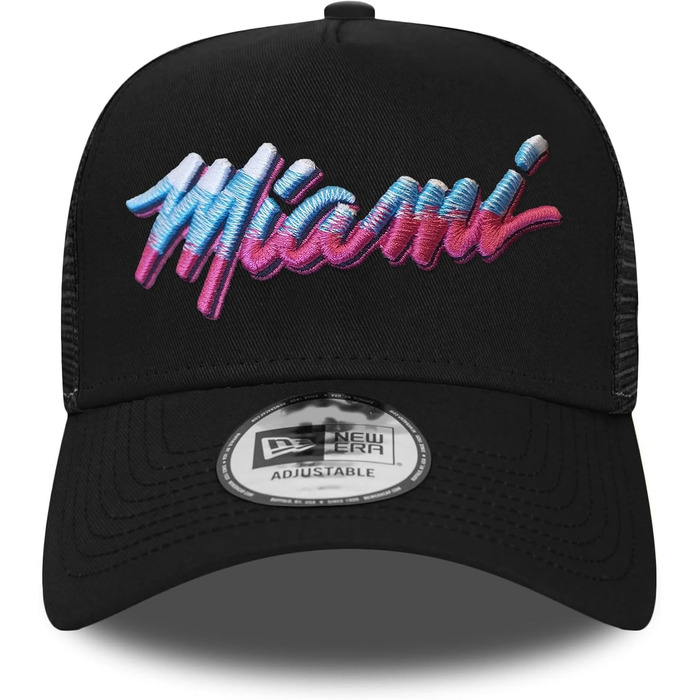 Кепка New Era Miami Heat NBA, регульована, бейсболка Snapback Trucker 9Forty, універсальний розмір (Trucker-Heat-Black#28449)