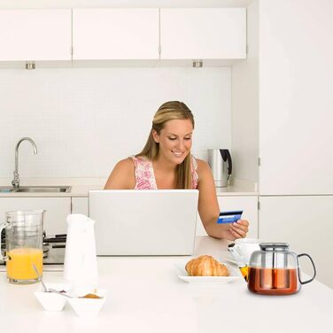 Скляний чайник Easyworkz з боросилікатного скла 1500 мл з вийманим ситом із нержавіючої сталі для листового, фруктового та трав'яного чаю (димчасто-сірий)