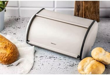 KING HOFF Контейнер для хліба та продуктів, сталевий, чорний (Beige Klein)