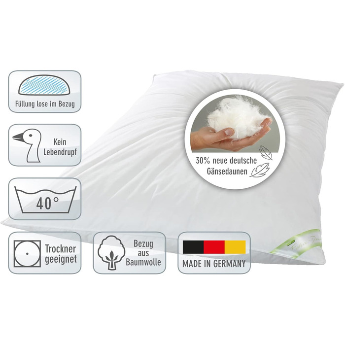 Зимова ковдра franknatur 135x200 см, 30% новий гусиний пух, 2400 г – пухова ковдра для ліжка