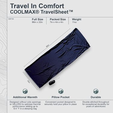 Кокон-спальний мішок з мікрофібри Coolmax Cocoon для подорожей