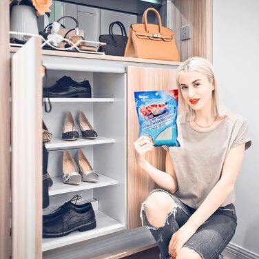 Good moisture-absorbing hanging bags (8 pieces (221 g), fresh scent for controlling closet, wardrobe, dressing room and enclosed spaces, moisture absorber
