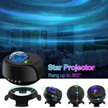 Galaxy Projector with Nebula & Galaxy Effects - LED Star Night Light - Black