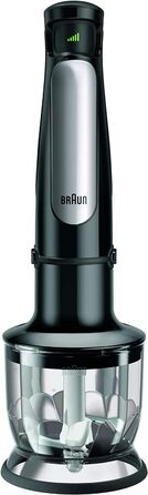 Блендер Braun MultiQuick 7 MQ 7025X, 3-в-1, 1000 Вт, подрібнювач 350 мл, вінчик, плавне регулювання швидкості, чорний, модель 2019, 3 насадки