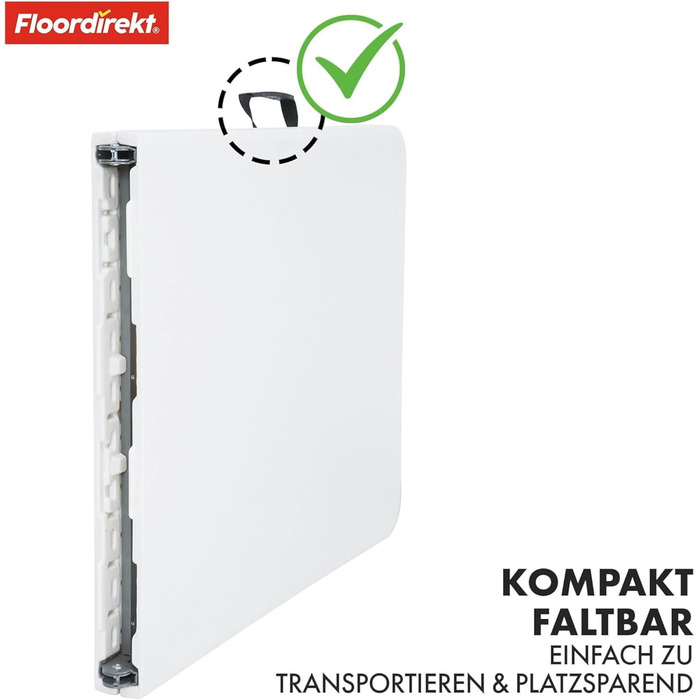 Складаний садовий стіл-буфет Floordirekt Akita 183x76 см з ручкою для перенесення - для тераси, балкона, кемпінгу