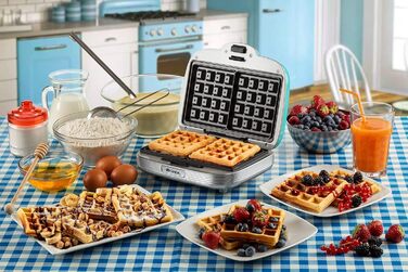 Ariete Party Time 700W Electric Waffle Maker - Non-Stick, Blue