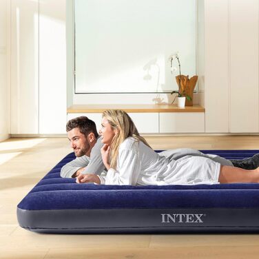 Надувний матрац Intex Classic Downy Blue Dura-Beam Twin, блакитний, 191 x 99 x 25 см