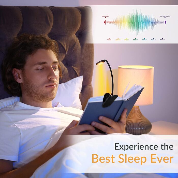 Нічна лампа-прищіпка для читання Toys4Boys з 8 LED, гнучка 360°, червоне світло для читання в ліжку