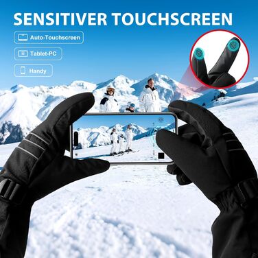 Електричні гріючі рукавиці для чоловіків та жінок, 7.4V 3200mAh, для зимових видів спорту, XL, Чорний