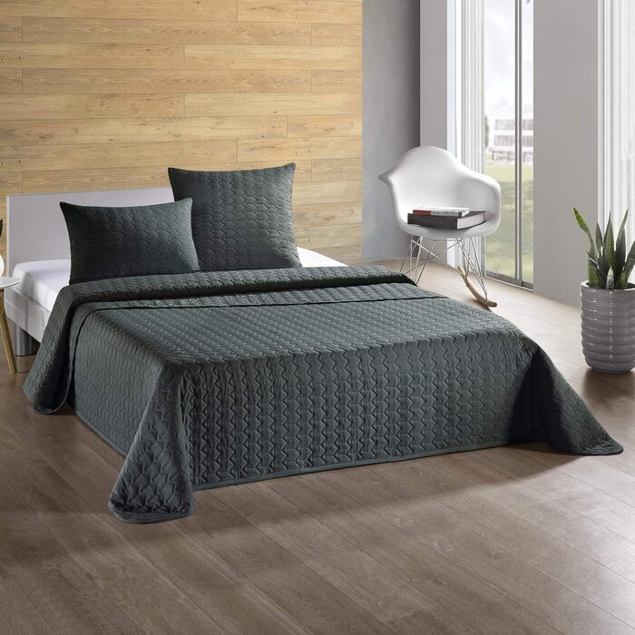 Декоративна подушка Aqua-Textil Dreamlike 60x60 см антрацит сіра, мікрофібра, легка стьобана, для дому