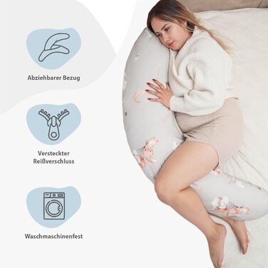 Подушка для вагітних Totsy Baby XXL 190 см з бавовни Oeko-Tex (бежева з зірками)