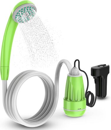 Eletorot Camping Shower with Pump, Camping Shower for Shower Tent, Mobile Shower for Camping Outdoor Garden Car, USB Rechargeable Battery with 1.8m Hose