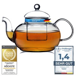 Скляний чайник Dimono з фільтром для заварювання чаю, об'єм 1500 мл, ручна робота