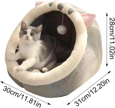 Кіт Хаус Індор - М'яке ліжко-печера для котів, тепле гніздечко, затишний дім для кота