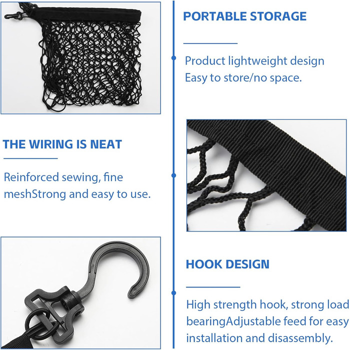 Сітка перегородки для автомобіля GOMETY: захист від тварин, 120x90 см, поліпропілен, 4 гачки