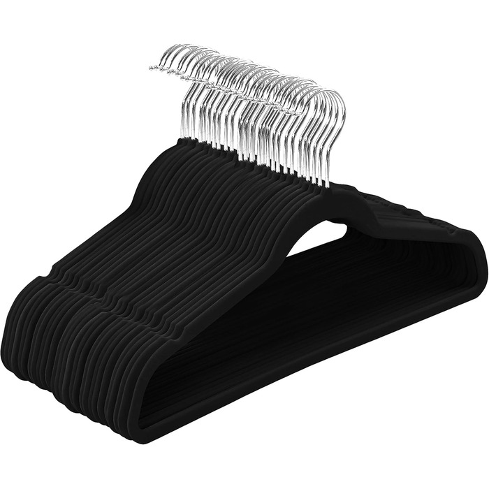 Utopia Home Premium Velvet Clothes Hangers - 50 Pack - Non-Slip & Durable Clothes Hangers - Black Clothes Hangers with 360 Degree Swivel Hook - Heavy-Duty Clothes Hangers