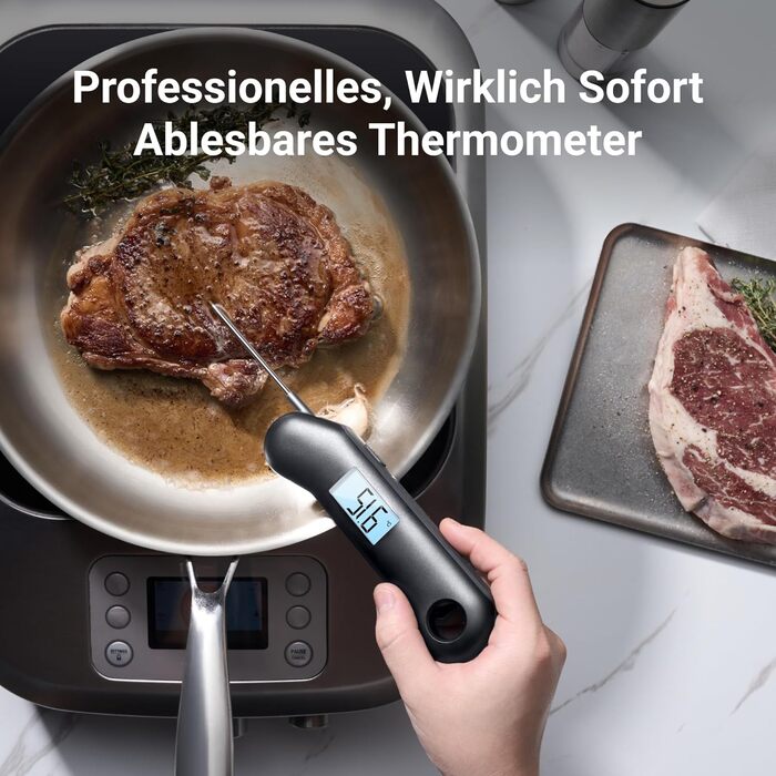 Цифровий термометр для м'яса ThermoMaven F1 Turbo – миттєвий показник, точність ±0,3°C, водонепроникний (IP67), з відкривачкою, для приготування на грилі та барбекю