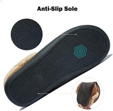 Чоловічі халапи Miqieer з піною Memory Foam, теплі зимові плюшеві халапи (43/44 EU, 570 Коричневий)