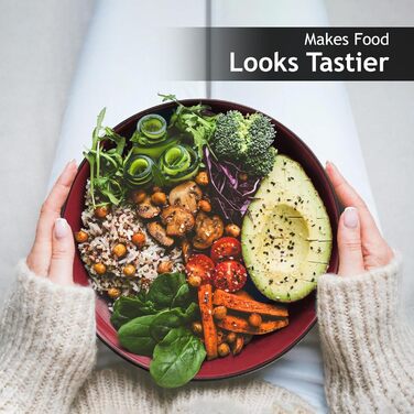 MIAMIO Набір посуду на 6 осіб / 24-тісний набір посуду з каменю, сервіз з тарілками, мисками, чашками та суповими тарілками - колекція Le Papillon (Червоний, 24 елементи)