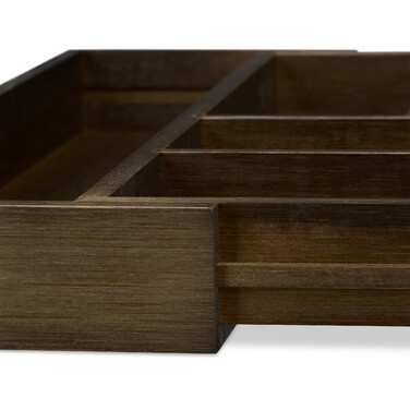 Relaxdays Cutlery Insert Bamboo Dark Brown